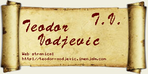 Teodor Vođević vizit kartica